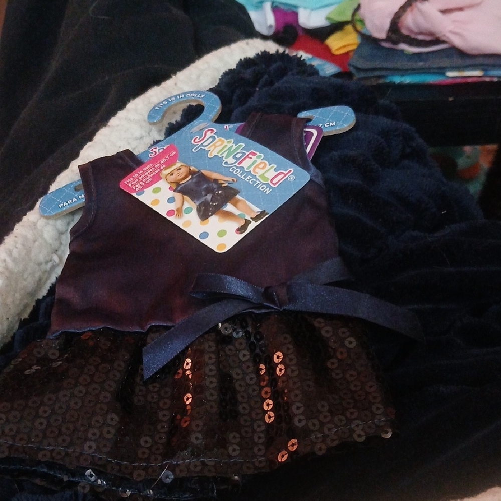 Doll Dress - Purple and Black